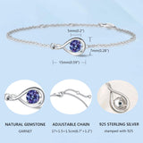 "Infinite Embrace" June Birthstone Alexandrite Stone Infinity Symbol Sterling Silver Bracelet