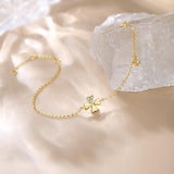 FANCIME "Lucky Clover" Floral 18K Yellow Gold Charm Bracelet