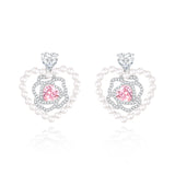 FANCIME "Rose Amour" Sterling Silver Drop Earrings