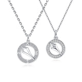 FANCIME "Journey Together" Matching Sterling Silver Circle Necklaces