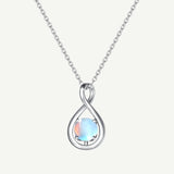 "Infinite Embrace" June Birthstone Moonstone Infinity Symbol Sterling Silver Pendant Necklace
