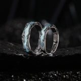 FANCIME "Light Year" Luminous Adjustable Matching Sterling Silver Rings