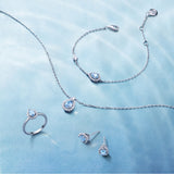 Ocean Eye Birthstone Silver Earring in Aquamarine