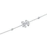 FANCIME “Blooming Bow“ Butterfly Floral Bow Sterling Silver Bracelet