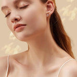 14K White Gold 0.3CTTW Six Prong Set Lab Grown Diamond Solitaire Stud Earrings