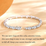 "Glamour Radiance" April Birthstone Fancy Cut Oval Cubic Zirconia Tennis Sterling Silver Bracelet