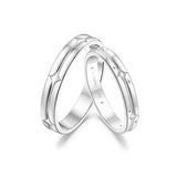 FANCIME "Starlit Melody" Couples Promise Sterling Silver Star Matching Rings