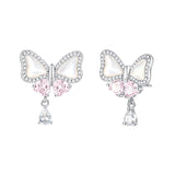 FANCIME “Pearl Kiss“ Butterfly Bow Sterling Silver Earrings