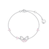 FANCIME “Pearl Kiss“ Butterfly Bow Sterling Silver Bracelet