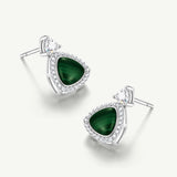 Trinity Essential Silver Earrings in Malachite