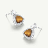 Trinity Essential Silver Earrings in Tiger's Eye