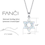 FANCIME "Opal Star of Heritage" Star Of David Sterling Silver Necklace