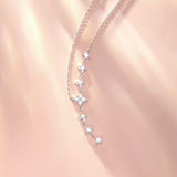 "Starlit Dream" Y Shape Star Sterling Silver Drop Necklace