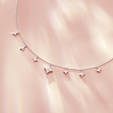 FANCIME "Starlit Dream" Sparkling Sterling Silver Drop Necklace