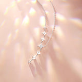 "Starlit Dream" Y Shape Star Sterling Silver Drop Necklace