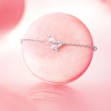 FANCIME "Heartstrings" Pink Heart Orb Sterling Silver Bracelet