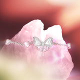 FANCIME “Pearl Kiss“ Butterfly Bow Sterling Silver Bracelet