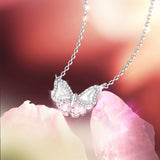 FANCIME “Pearl Kiss“ Butterfly Bow Sterling Silver Necklace