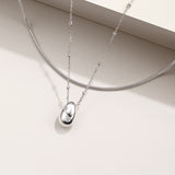 FANCIME Chic Sterling Silver Classic Snake Chain Necklace