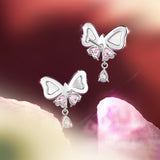 FANCIME “Pearl Kiss“ Butterfly Bow Sterling Silver Earrings