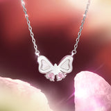 FANCIME “Pearl Kiss“ Butterfly Bow Sterling Silver Necklace