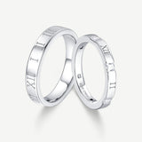 FANCIME "Roman Time" Couples Promise Sterling Silver Rings