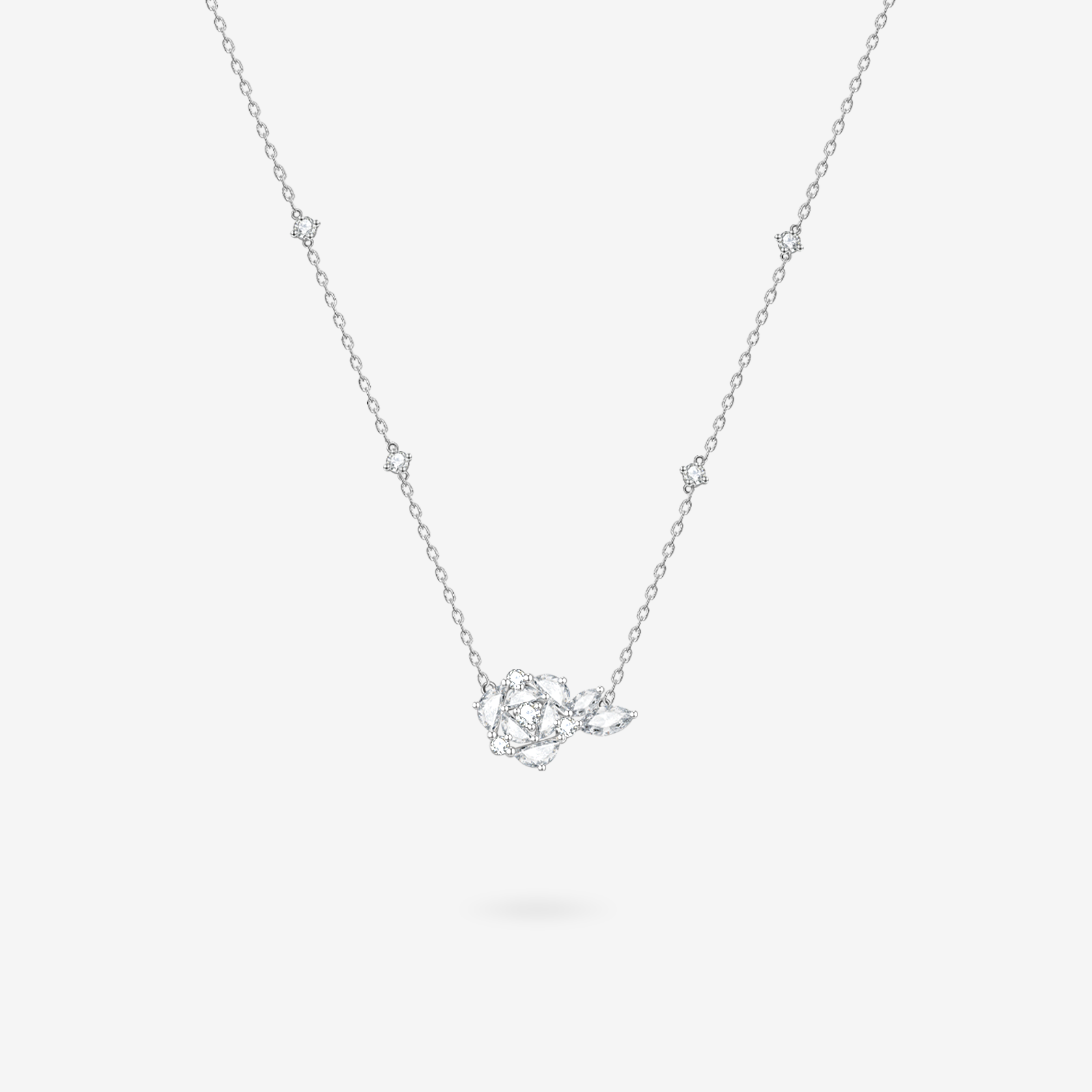 FANCI ME "One Rose" Sterling Silver Necklace Main