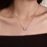 FANCIME "Starlight Butterfly" Luminous Enamel Sterling Silver Necklace