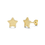 FANCIME Star 14K Yellow Gold Stud Earrings