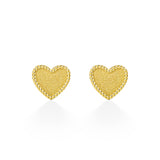 FANCIME Heart 14K Yellow Gold Stud Earrings