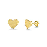 FANCIME Heart 14K Yellow Gold Stud Earrings