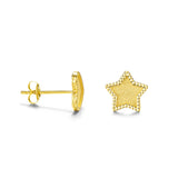 FANCIME Star 14K Yellow Gold Stud Earrings