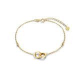 FANCIME Round Interlocking Love Friendship 14k Solid Yellow Gold Bracelet