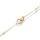 FANCIME Round Interlocking Love Friendship 14k Solid Yellow Gold Bracelet