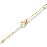 FANCIME Heart Interlocking Love Friendship 14k Solid Yellow Gold Bracelet