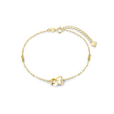 FANCIME Heart Interlocking Love Friendship 14k Solid Yellow Gold Bracelet