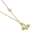 FANCIME "Golden Kiss" Butterfly 14K Yellow Gold Necklace