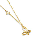 FANCIME "Golden Kiss" Butterfly 14K Yellow Gold Necklace