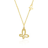 FANCIME "Golden Kiss" Butterfly 14K Yellow Gold Necklace