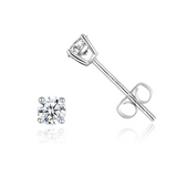 14K White Gold 0.3CTTW Four Prong Set Lab Grown Diamond Solitaire Stud Earrings