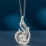 FANCIME June Birthstone Necklace Phoenix Pearl Necklace 9-10mm Genuine Freshwater Pearl in Sterling Silver Fine Jewelry for Women