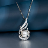 FANCIME June Birthstone Necklace Phoenix Pearl Necklace 9-10mm Genuine Freshwater Pearl in Sterling Silver Fine Jewelry for Women