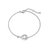 "Infinite Embrace" June Birthstone Moonstone Infinity Symbol Sterling Silver Bracelet