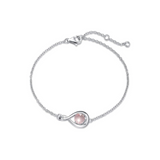 "Infinite Embrace" Pink Quartz Infinity Symbol Sterling Silver Bracelet