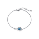 "Infinite Embrace" December Birthstone London Topaz Stone Infinity Symbol Sterling Silver Bracelet