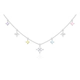 FANCIME "Starlit Dream" Colorful Star Sterling Silver Drop Necklace