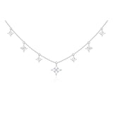 FANCIME "Starlit Dream" Sparkling Sterling Silver Drop Necklace