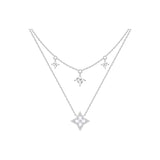 FANCIME "Starlit Melody" Two Layer Sterling Silver Necklace