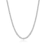 FANCIME "Glamour Radiance" April Birthstone Fancy Cut Oval Cubic Zirconia Sterling Silver Tennis Necklace