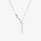 FANCIME "Wisteria Whisper" Flower Drop Y Sterling Silver Necklace